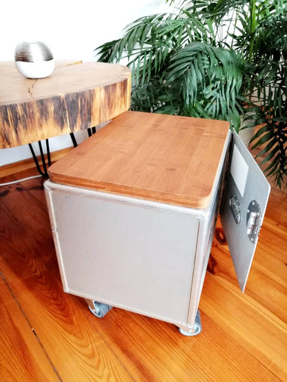 Air Caraïbes Aircraft Side Table Galley Box | Upcycled Airplane Cabinet, Aviation Cupboard | Worldwide Shipping